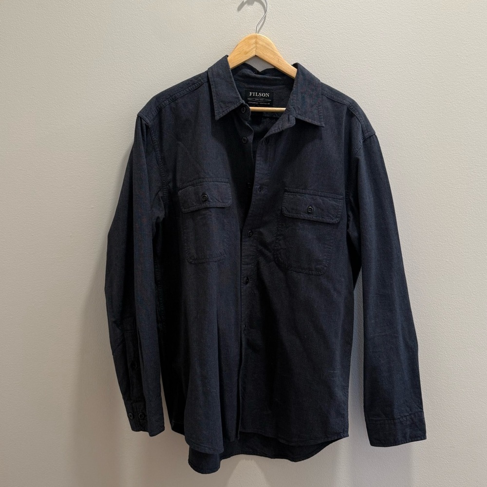 Filson Navy Blue Casual Button-Down Shirt